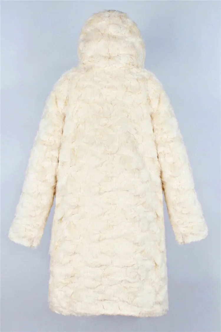 XIKOI зимнее женское пальто с капюшоном из искусственного меха модное женское длинное плотное теплое пальто с длинными рукавами Свободное пальто размера плюс