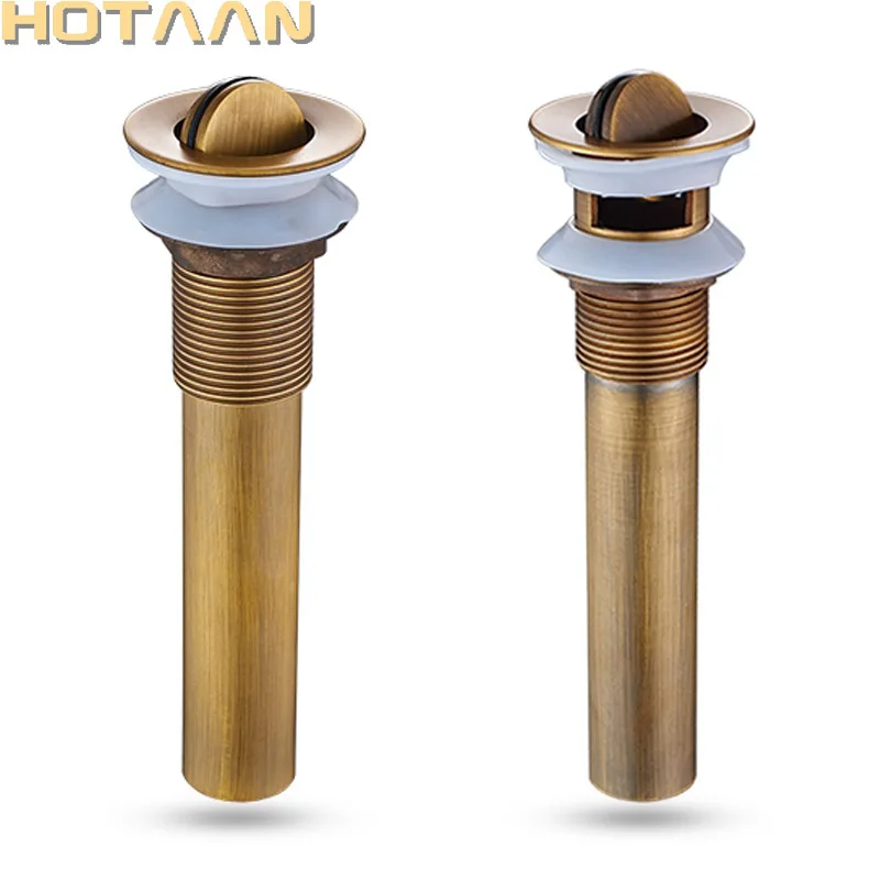 

Free Shipping Antique Bathroom Brass Pop Up Sink Drain Brass Pop-up Drain basin waste YT-51100