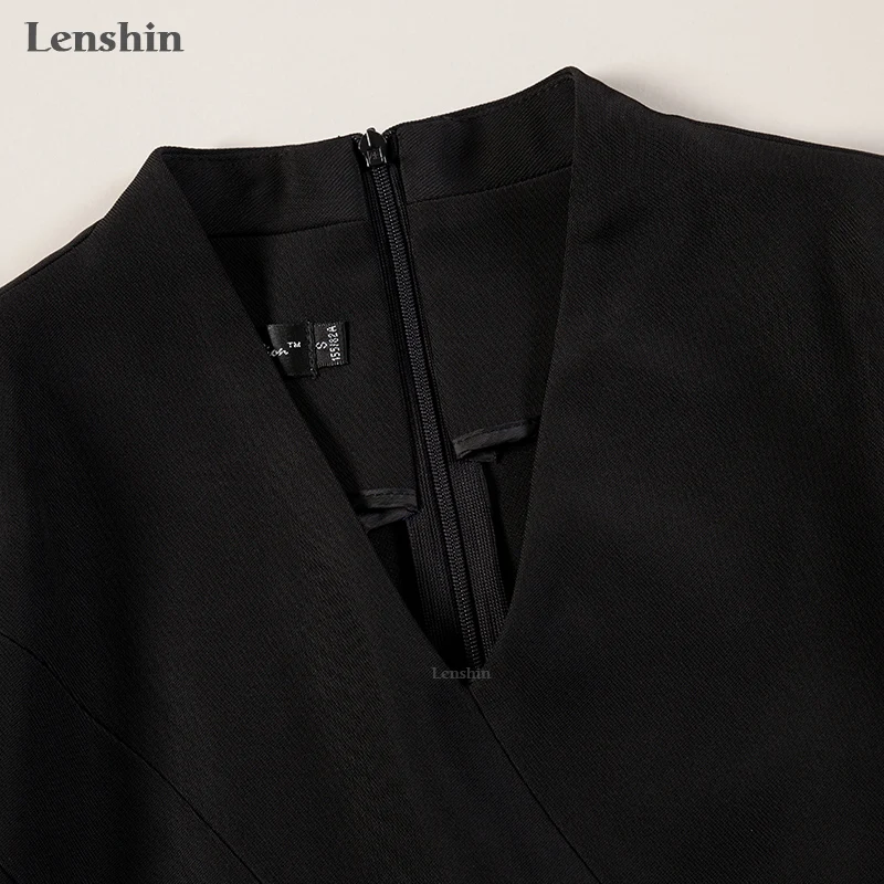 Lenshin/комплект из 2 предметов Женский костюм с v образным вырезом и юбкой новая