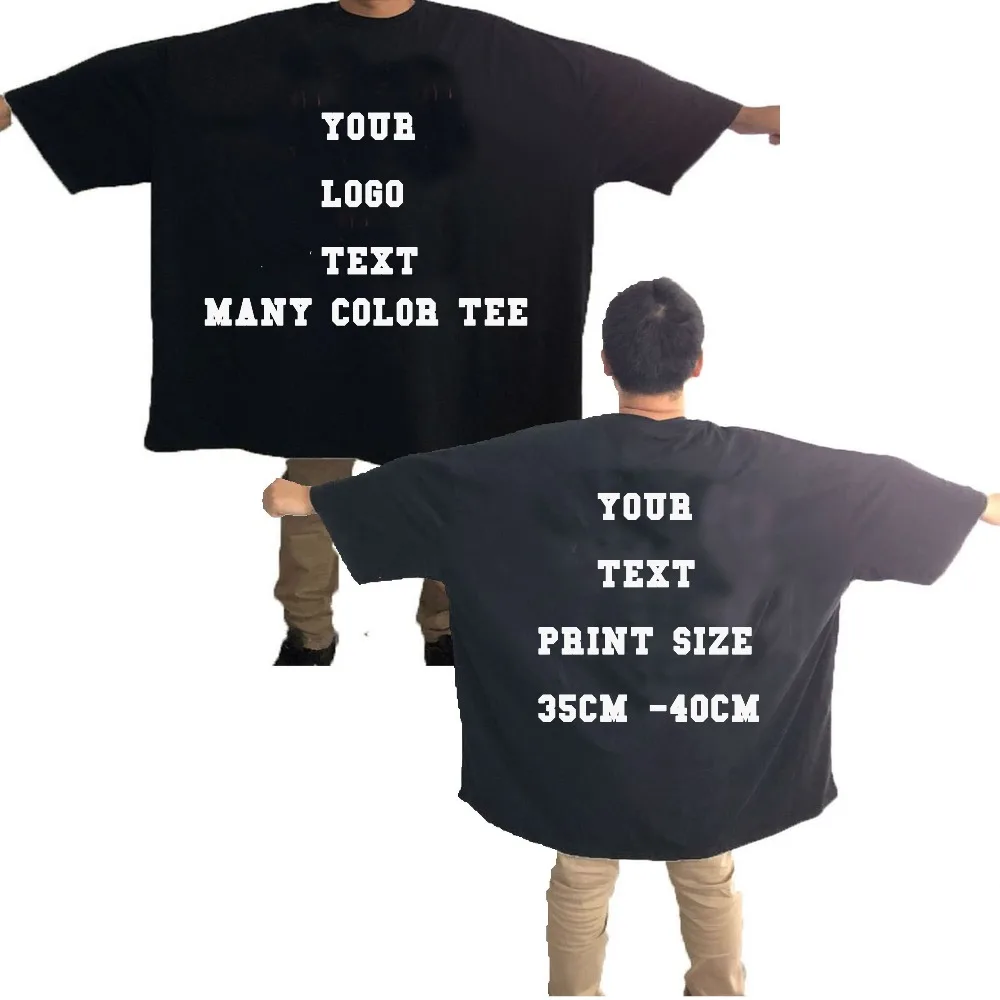 Custom Your Text Logo Image T Shirt Unisex BLACK Black T Shirt Print