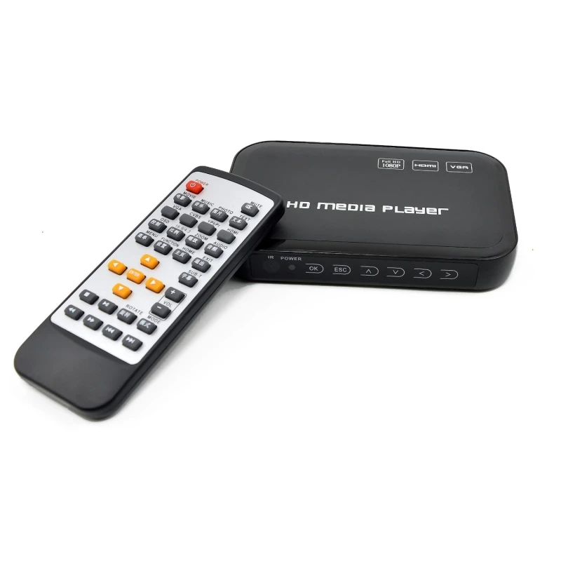 

HD601 Mini 3D 1080p Full-HD Ultra Portable Digital Media Player HDMI VGA CVBS SD USB DIVX MKV H.264 RMVB WMV MP3 Flac Ape