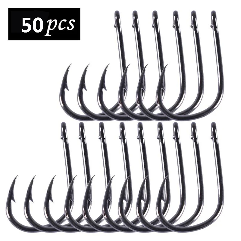

100Pcs High Carbon Steel Fishing Hooks Set in Fly Fishhooks Jig Barbed With Hole For Fishing Accessories Pesca 3# -16#