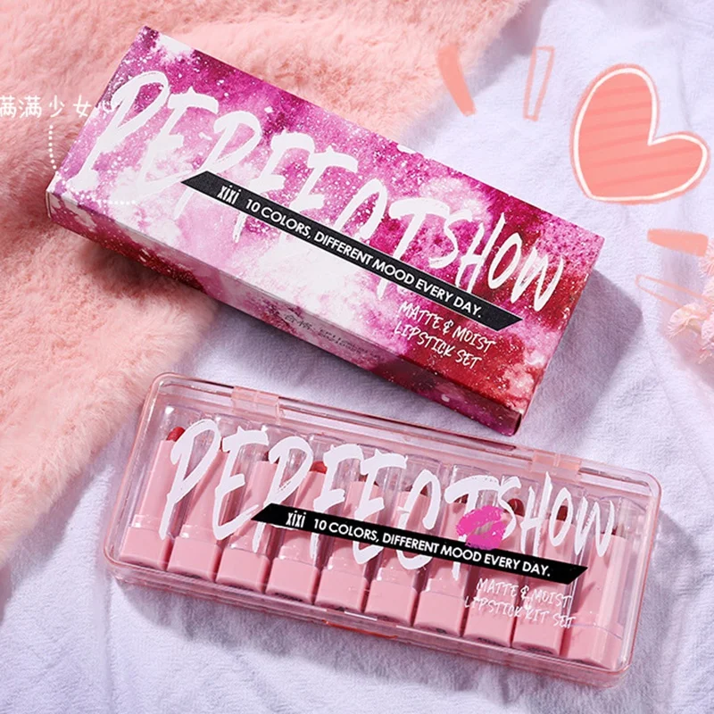 

12 Pcs/set Matte Lipstick Velvet Lasting Moisturizing Cosmetic Lipstick Red Lips Tint Makeup Lip Gloss Lip Kit Beauty Lipsticks