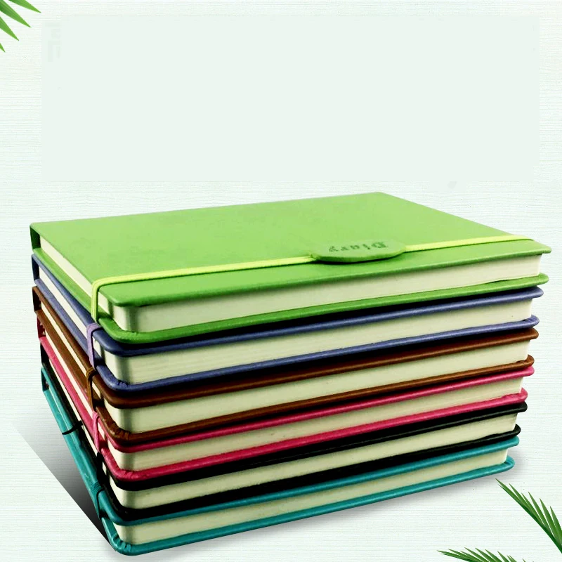A5 Notebook Leather Cover Journal Diary Planner Notebooks Weekly Planner Agenda Book Office