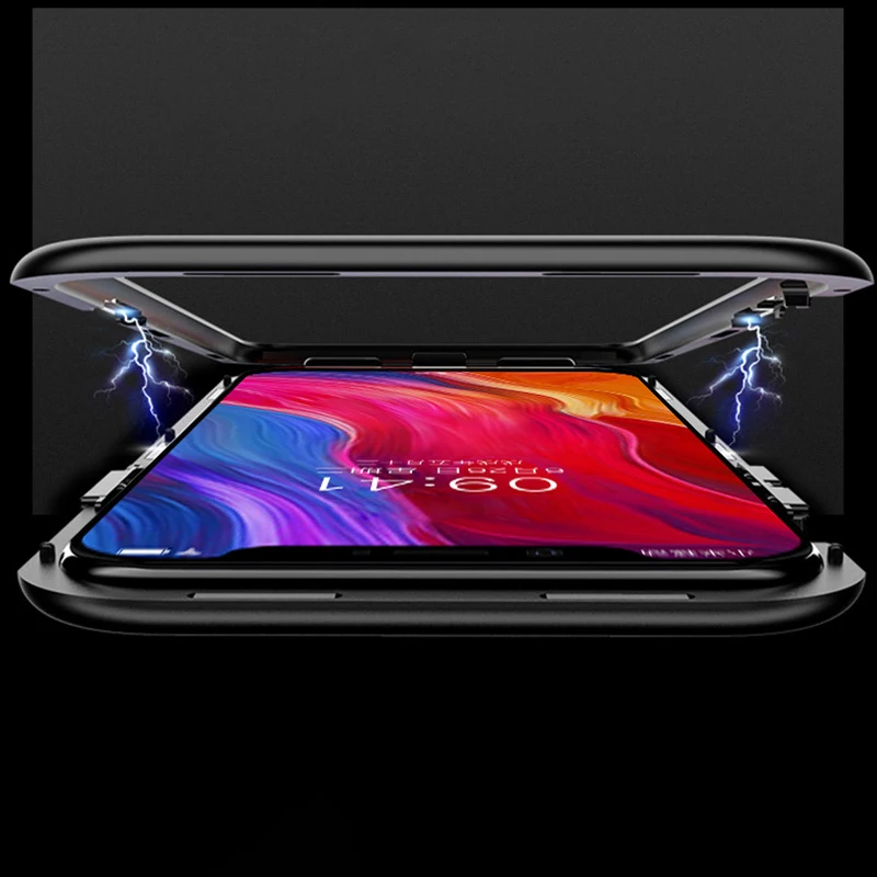 360 магнитный металлический чехол-бампер для Oppo F11 Pro A9 A9X Reno Z, прозрачный двухсторонний стеклянный защитный чехол для всего тела s