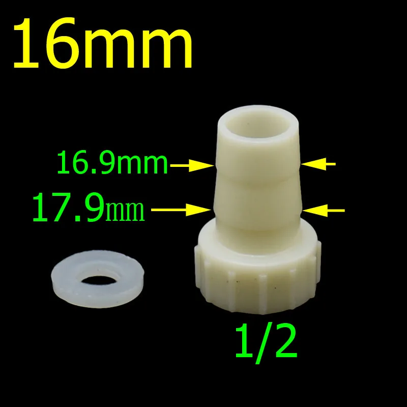 Шланг для орошения 1/" до 1/2 женский снижение Барб 1/2 до 4/7 колючий разъем 4/7 орошения разъем 5 шт - Цвет: 16mm