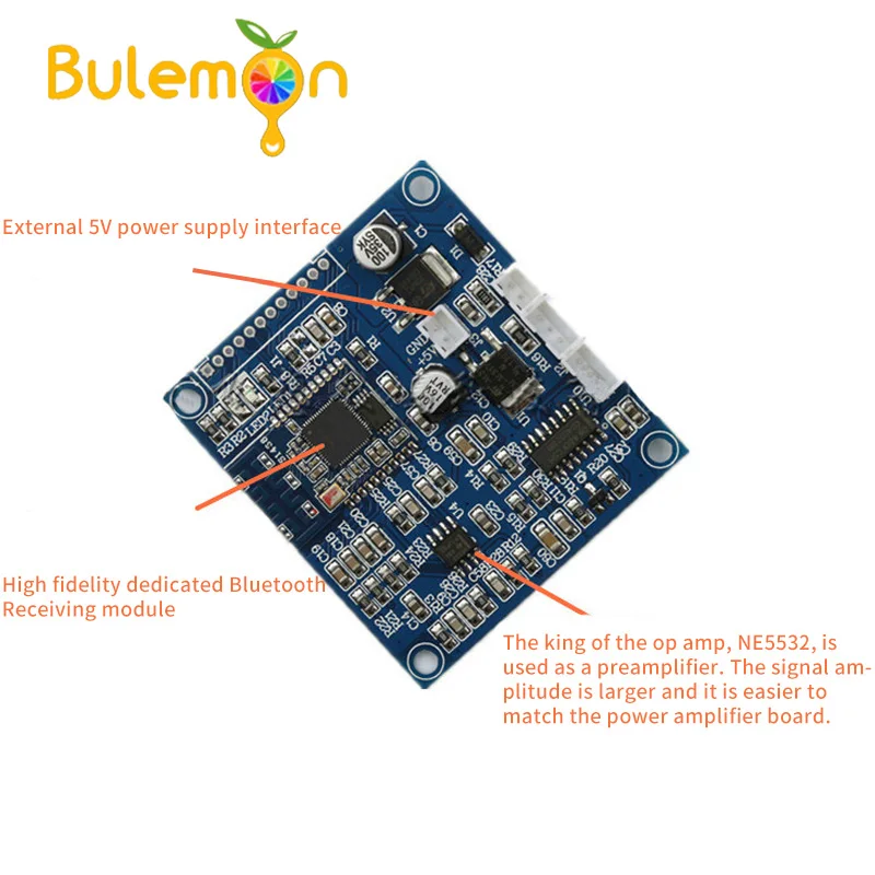

5pcs/lot Bluetooth 4.0 Audio Receiver Board Wireless Stereo Sound Module 6-30V DC For Car PC