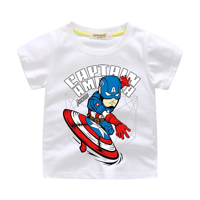 Herói Capitão América T-shirt Miúdos Dos Desenhos