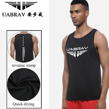 UABRAV Новые спортивный жилет фитнес Мужские дышащие бег быстросохнущая без рукавов Фитнес, спорт футболка для тренажерного зала и бега