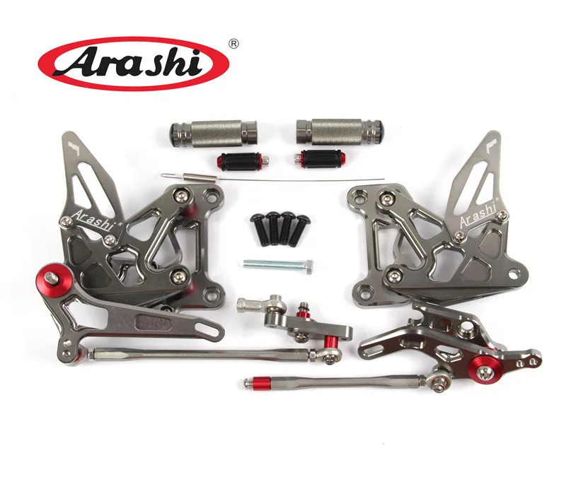 Arashi CNC Rider Rearset регулируемые Подножки для MV AGUSTA Brutale 675 800 ДРАГСТЕР 2012 2013 алюминий золото - Цвет: Gray