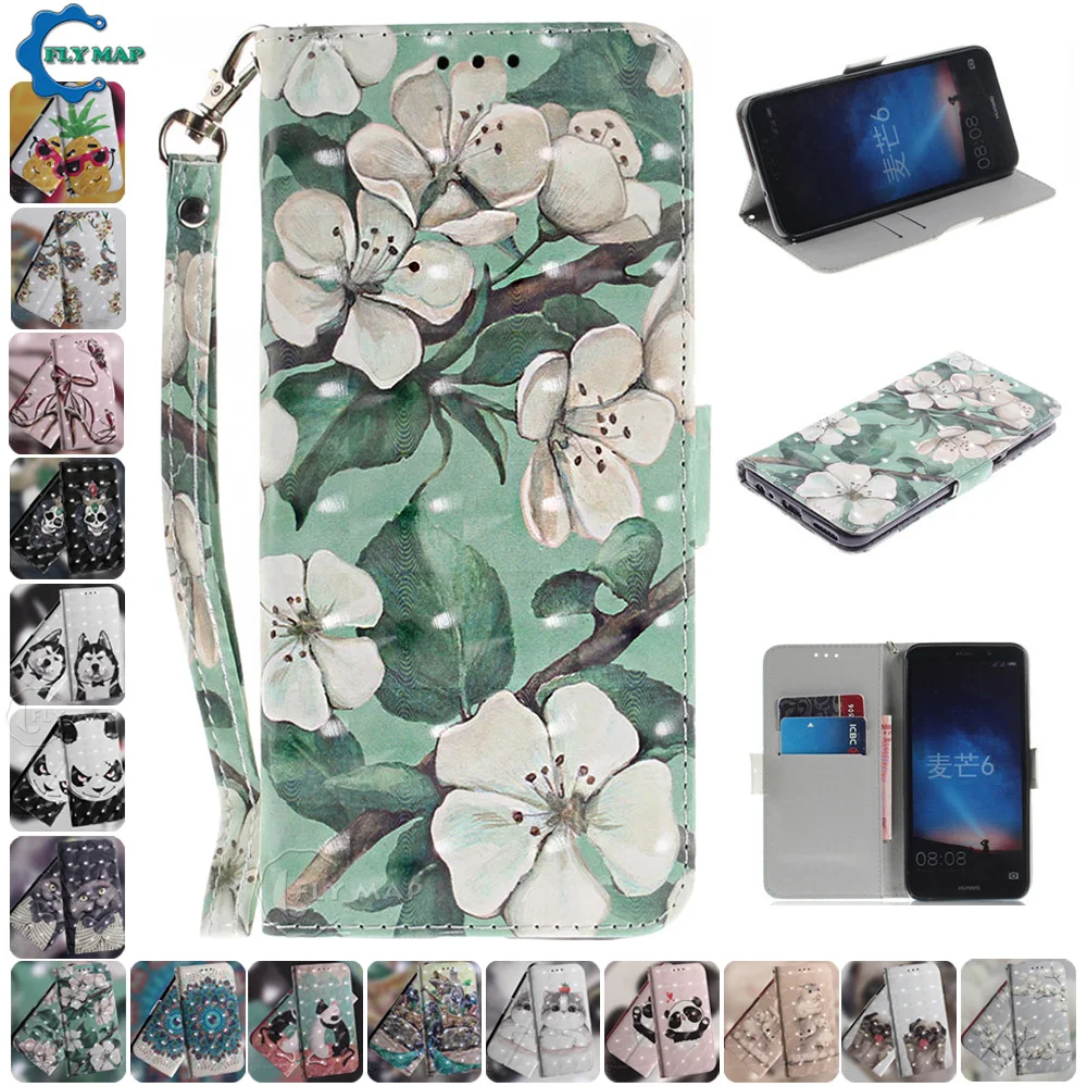 3D Flip Case for Huawei Mate 10 Lite RNE L01 L21 Silicone Wallet Phone Leather Cover for Mate10 Lite RNE-L01 RNE-L21 Phone Etui