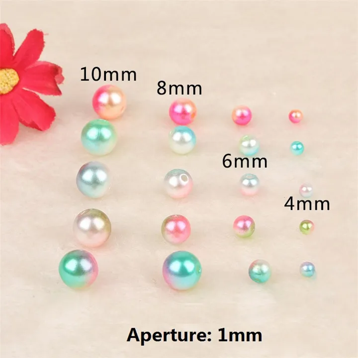 1   4-10mm Multicolor Imitation Pearl ABS Beads 1mm Aperture Loose Beads For Jewelry Making Hand Made Bracelet Necklace Diy Jewelry