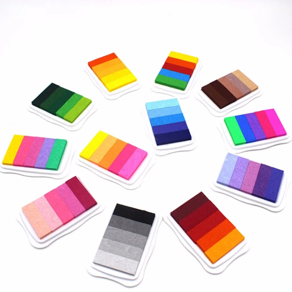 

12pcs Color Palette inkpad five-color gradient stamp ink pad