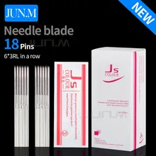 50Pcs 6*3Rl Microblading Needles Blade Fog Eyebrow Sterile Separate Packaging Permanent Makeup For Tattoo Manual Pen