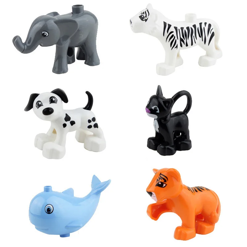 

Hot Big Particles Duploes Block Animal Elephant Lion Monkey Hippo Insect Building Blocks Set Model Bricks Toys for Children Kids