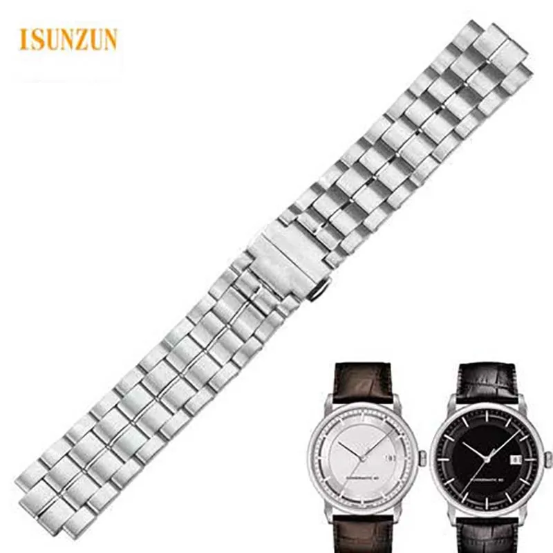 ISUNZUN 22 мм ремешок для часов из нержавеющей стали для Tissot 1853 T086 мужской ремешок для часов T086407A серебристый с пряжкой прочный ремешок