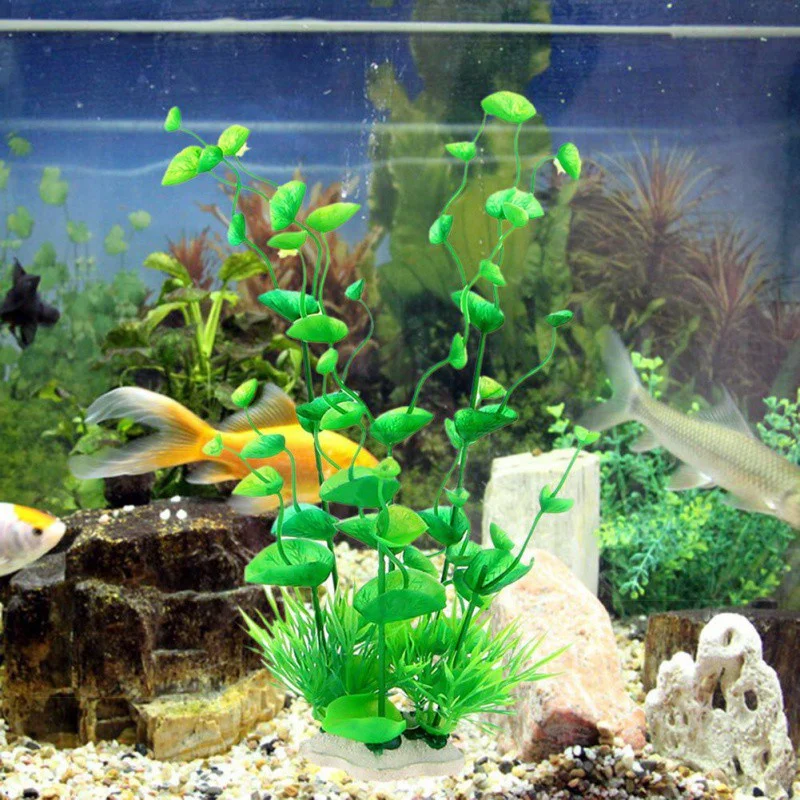 Fish Tank аквариум Декор зеленый искусственный Пластик Подводные трава растений аквариум аксессуары украшения