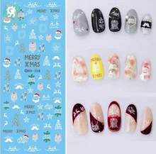 Rocooart DS358 Water Transfer Nails Art Sticker Colorful Merry Christmas Xmas Nail Wrap Sticker Manicura stickers for Nail