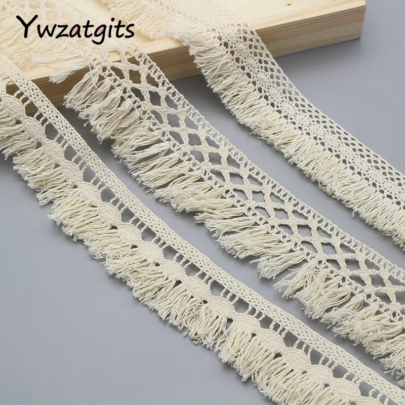 

ywzatgits 1y,5y/lot Embroidery Cotton Lace Ribbons Fabric DIY Garment Clothing Dllos Sewing Accessories Material YN0102