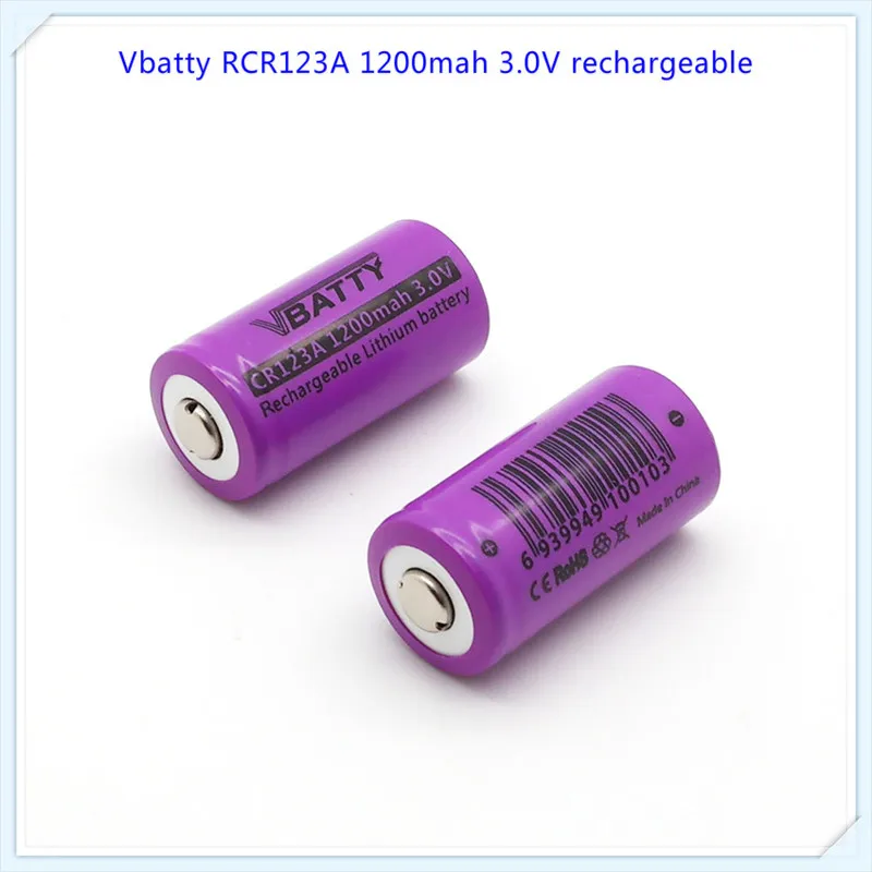 1 шт. Vbatty 3 в 16340 CR123A батарея 1200 мАч Высокая емкость литиевая для светодиодного