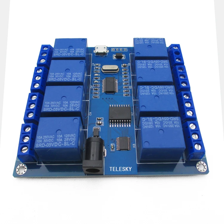 8 way 5V relay module PC control panel with indicator light relay
