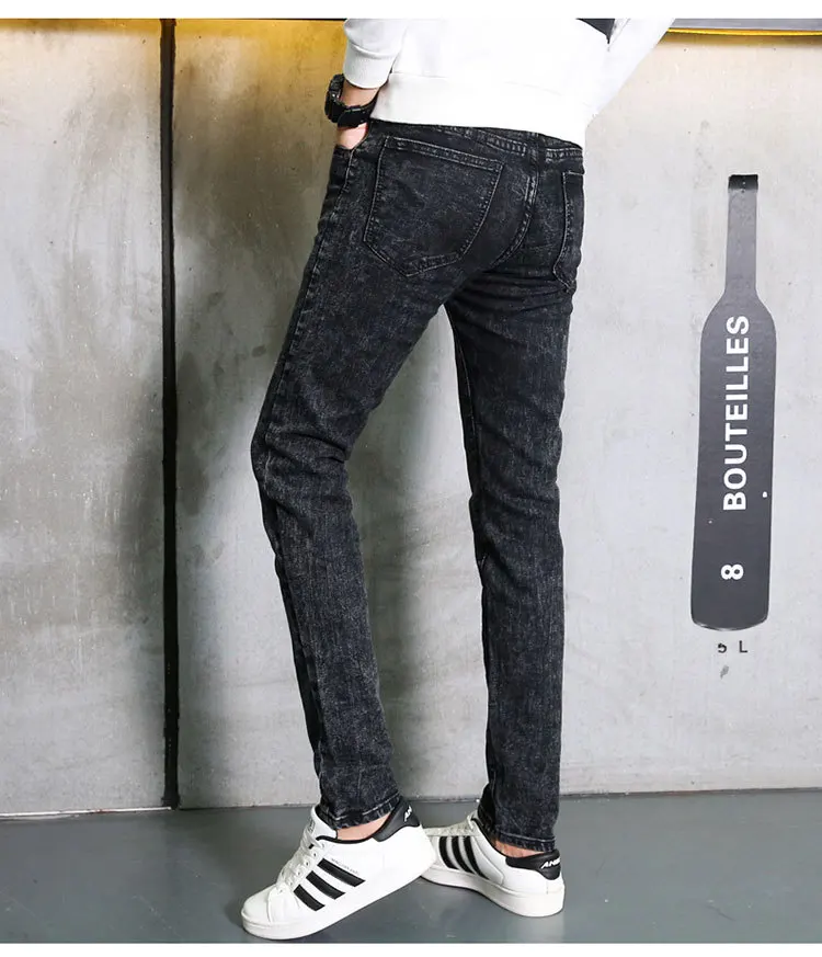 Men Jeans Slim Fit Four Season Korean Style All-match Fashion Skinny Jeans For Young Men Casual Stretch Straight Denim Pants