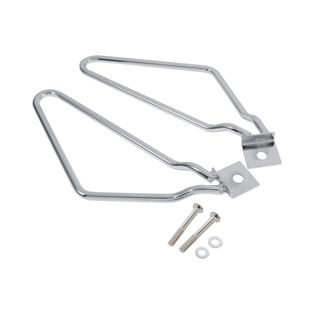 

2x Motorcycle Saddlebags Mount Brackets Support Silver for Harley Davidson Xl883