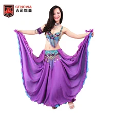 Размер s-xl женский Профессиональный бисерный костюм для танца живота 3 шт. одежда с бюстгальтером и поясом и юбкой Восточный танец живота одежда обшитая бисером