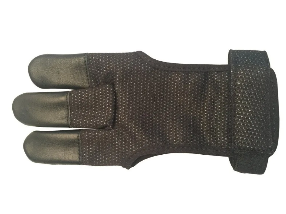 ArcheryMax Handmade Leather Three Finger Archery Gloves for Shootingin