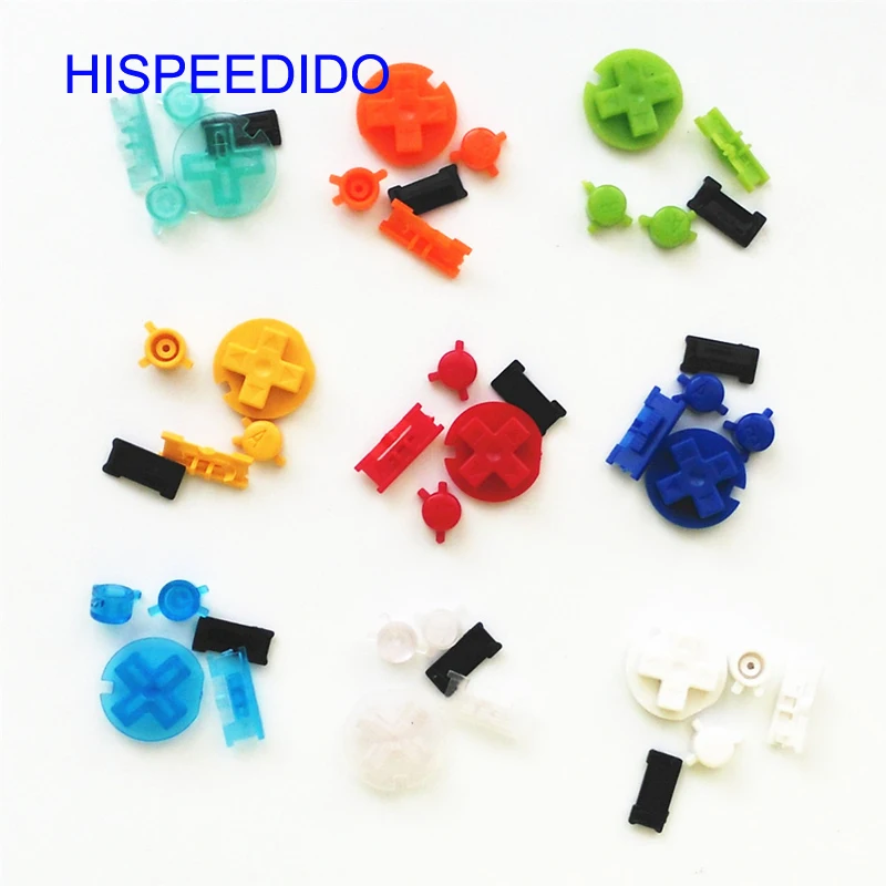 

HISPEEDIDO Colorful buttons set replacement for Gameboy Color for GBC Game Console ON OFF Button AB Buttons D Pads replacement