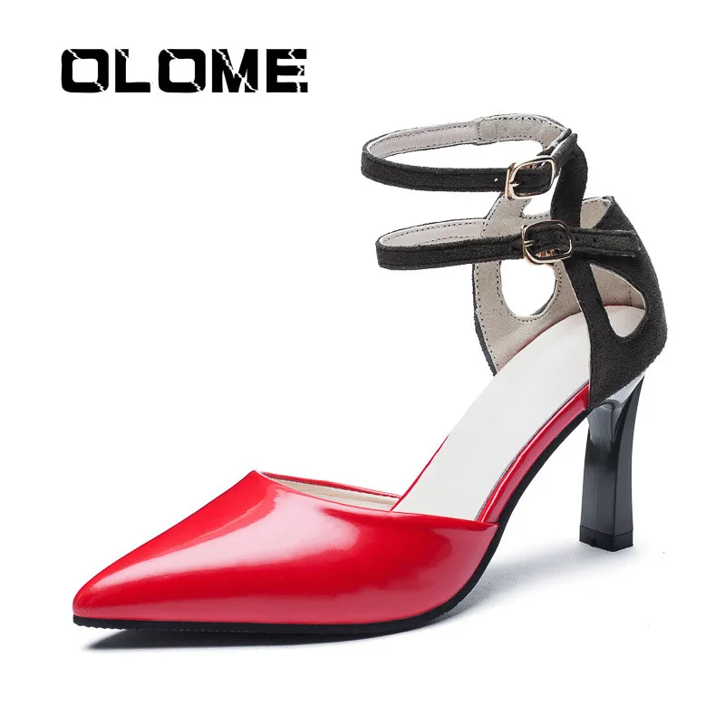 

Women's High Heels 2019 Summer Female Sandals Pointed Toe High Heels Nude Color Tip With 8cm Fine With Pumps Zapatos Mujer 34-40