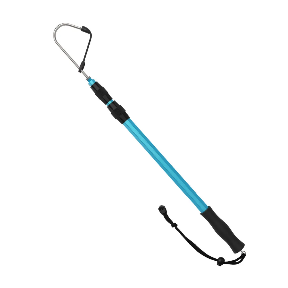 200cm Fishing Gaff ALuminium alloy Telescopic Gunsmoke Sea Fishing Stainless Spear Hook control