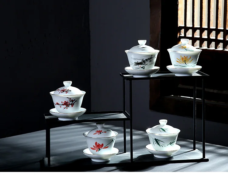 TANGPIN керамический чайник gaiwan расписанная вручную чайная чашка из фарфора китайские чайные наборы кунг-фу