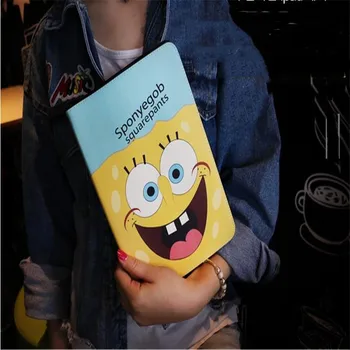 

Cute character SpongeBob Garfield Mario leather case for ipad 2 3 4 common TPU back tablet case brand quality with package