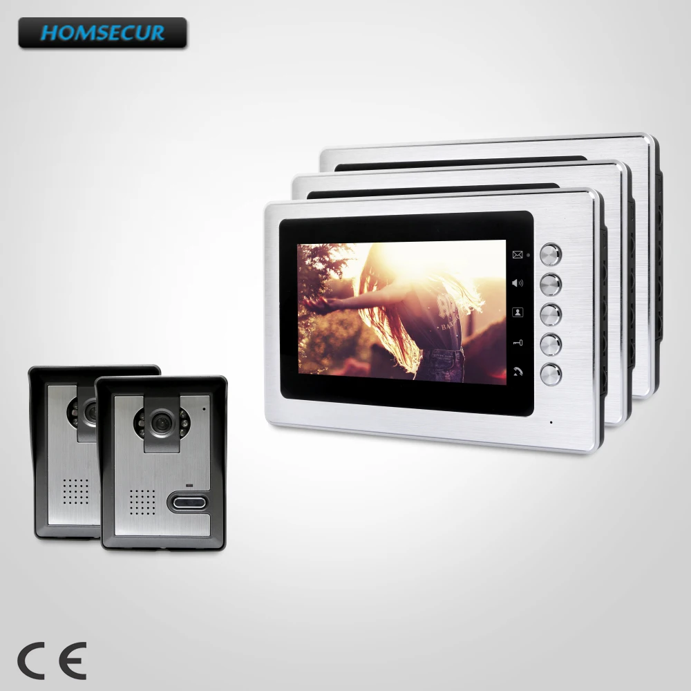 

HOMSECUR 7inch Wired Video Door Entry Security Intercom with Intra-monitor Audio Intercom XC005+XM705