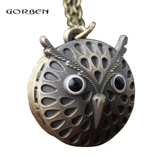 Модные новые бронзовые Кварцевые карманные часы с подвеской в виде совы для мужчин и женщин, детские часы в подарок