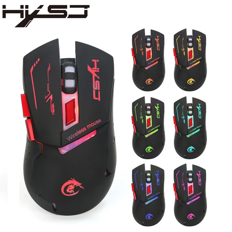 

HXSJ X30 Wireless PC Gaming Mouse For Gamer X30 2400DPI Rechargeable LED Back light USB Mouse Gaming For Computer