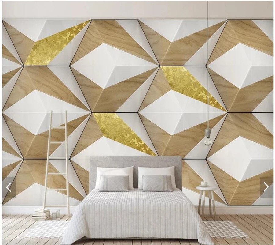Пользовательские 3D papel де parede абстрактные геометрические фрески для гостиной