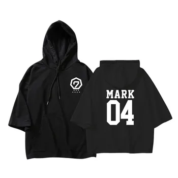 

KPOP Korean Fashion GOT7 Concert JR JB Jackson Cotton Thin Three Quarter Hoodies Pullovers Hoode Sweatshirts PT603