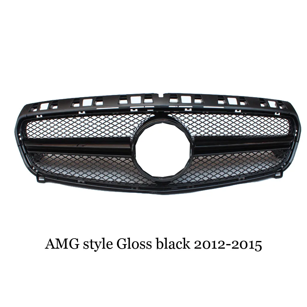 Front Grille GTR GT Grill Diamond AMG Style For Mercedes Benz A-Class W176 A180 A200 A260 A45 Car Styling Front Hood Mesh - Цвет: AMG Black 2012-15