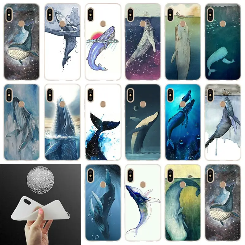 Мягкий чехол с акварельным Китом для Xiaomi Redmi Note 8 7 6 5 Pro 8a 6pro 6a s2 5a 4a 5plus y3 Coque Funda Etui