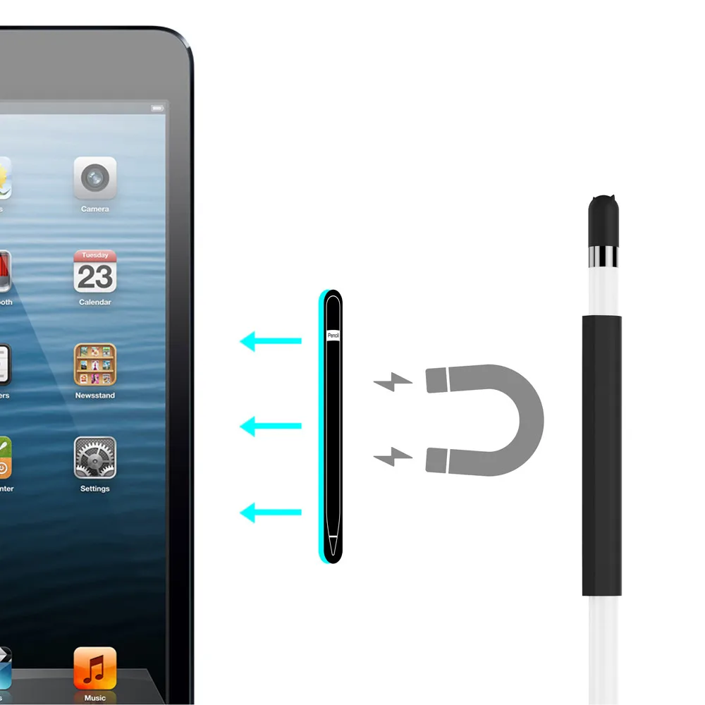 Магнитный рукав, мягкий силиконовый держатель, набор для Apple Pencil, предотвращает раскатывание карандаша, паста, ваш ipad, рисование, наброски