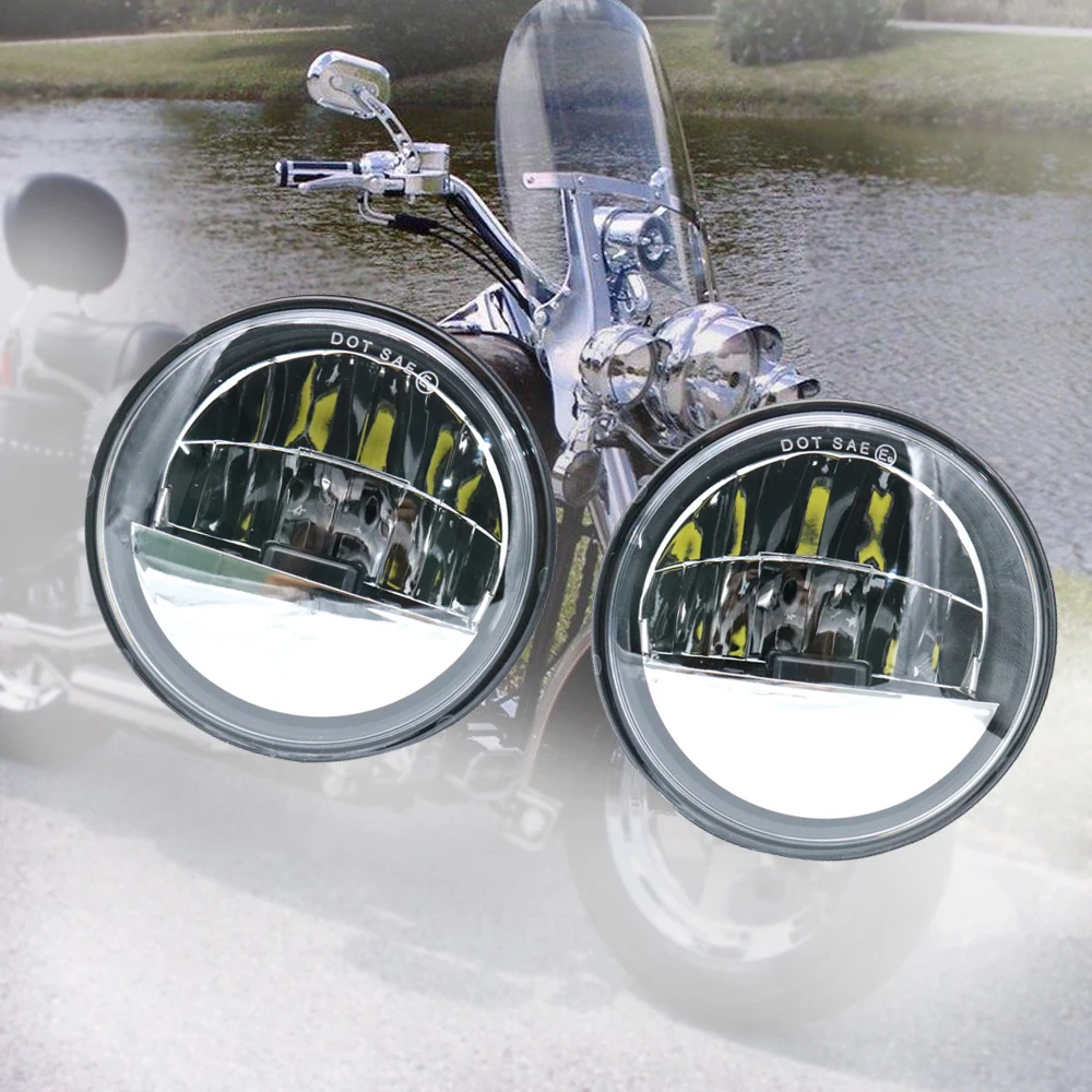 

New Products 4 1/2" LED Auxiliary Lights LED Work Light Spot Lamp Driving Fog 12V Motorcycle 4.5" Inch Fog Lamp Pair