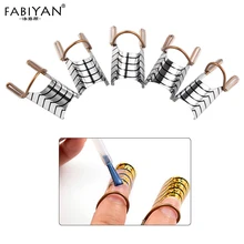 5 шт. дизайн ногтей C изогнутая форма расширение форма фольга руководство советы Французский акриловый лак гель дизайн многоразовые металлические формы инструмент маникюр