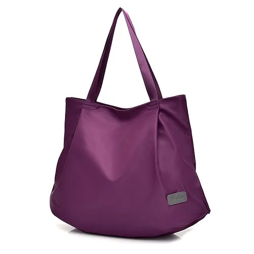 Мода нейлон Для женщин Сумки Для женщин ежедневно Вместительные сумки Сумки одноцветное Цвет Многофункциональный Для женщин офисные Повседневное сумка с Сумки на плечо - Цвет: Фиолетовый