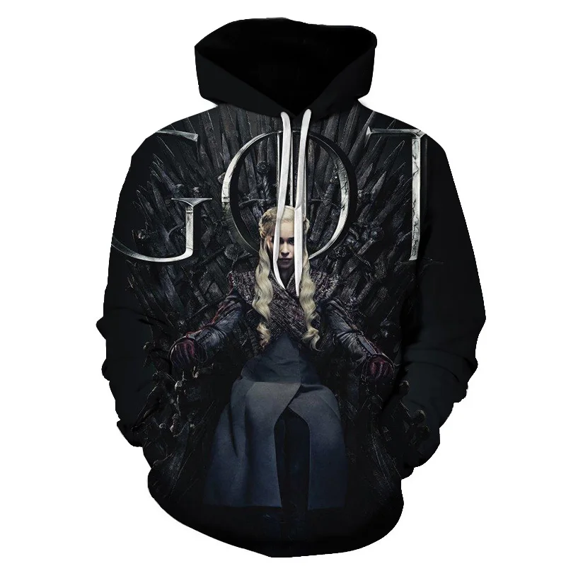 

2019 Autumn New Night King & Dragon Game of Thrones Fashion Streetwear Hoodies Raglan Sweatshirts Hoody Men Pullovers Brand