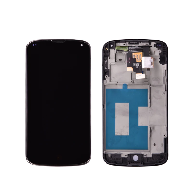 

For LG Nexus 4 E960 LCD With Touch Screen Digitizer Assembly With Frame Black Free Shipping E960 lcd display without frame