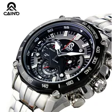 CAINO Men Sports Watches Chronograph Date Japan Move t Waterproof 100m Race Watch Mens Quartz Full