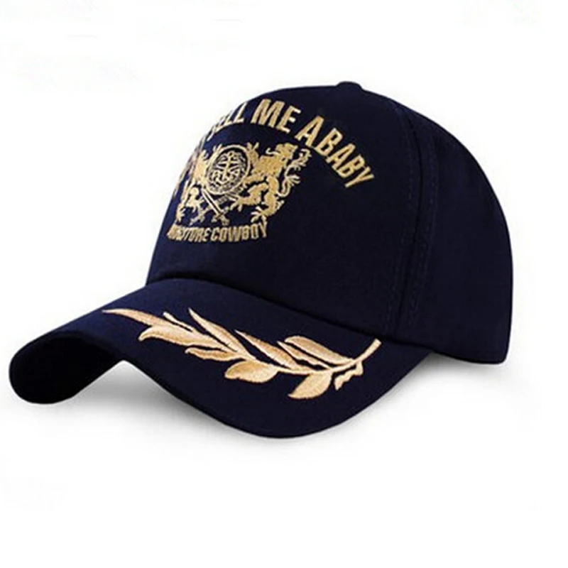 Fashion Women Men's Baseball Caps Gold Leaf Embroidery Sport Hat Caps