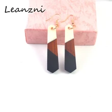 Special earrings, wood resin with classic gifts, geometric round square color female gifts birthday party jewelry